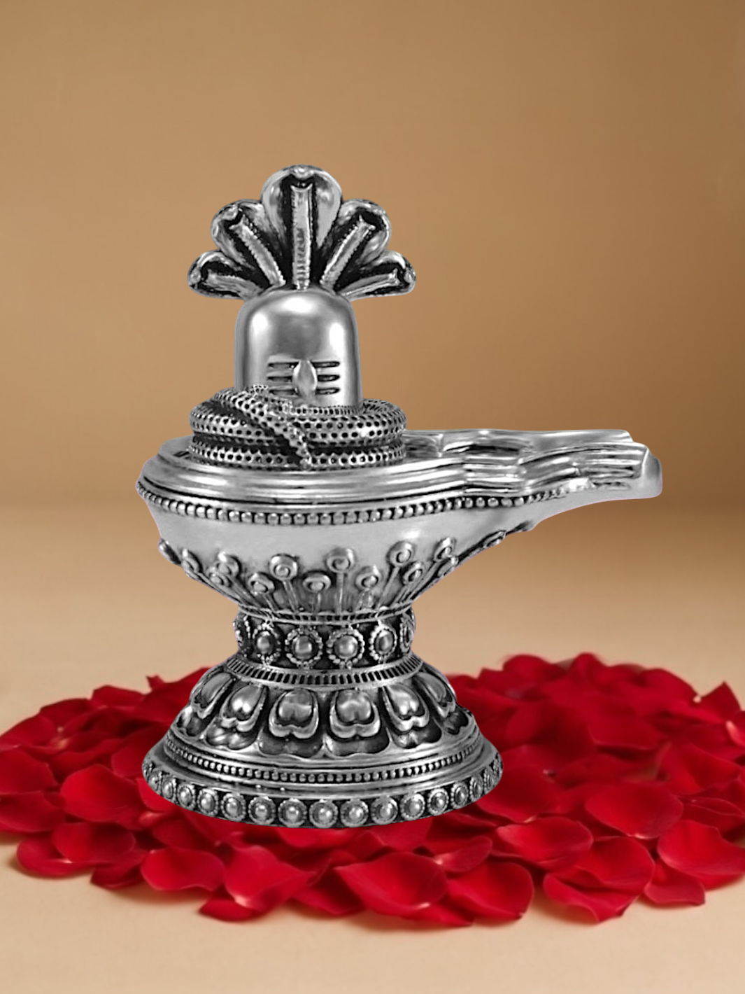 Pure Silver Shiva Lingum With Sheshnaag