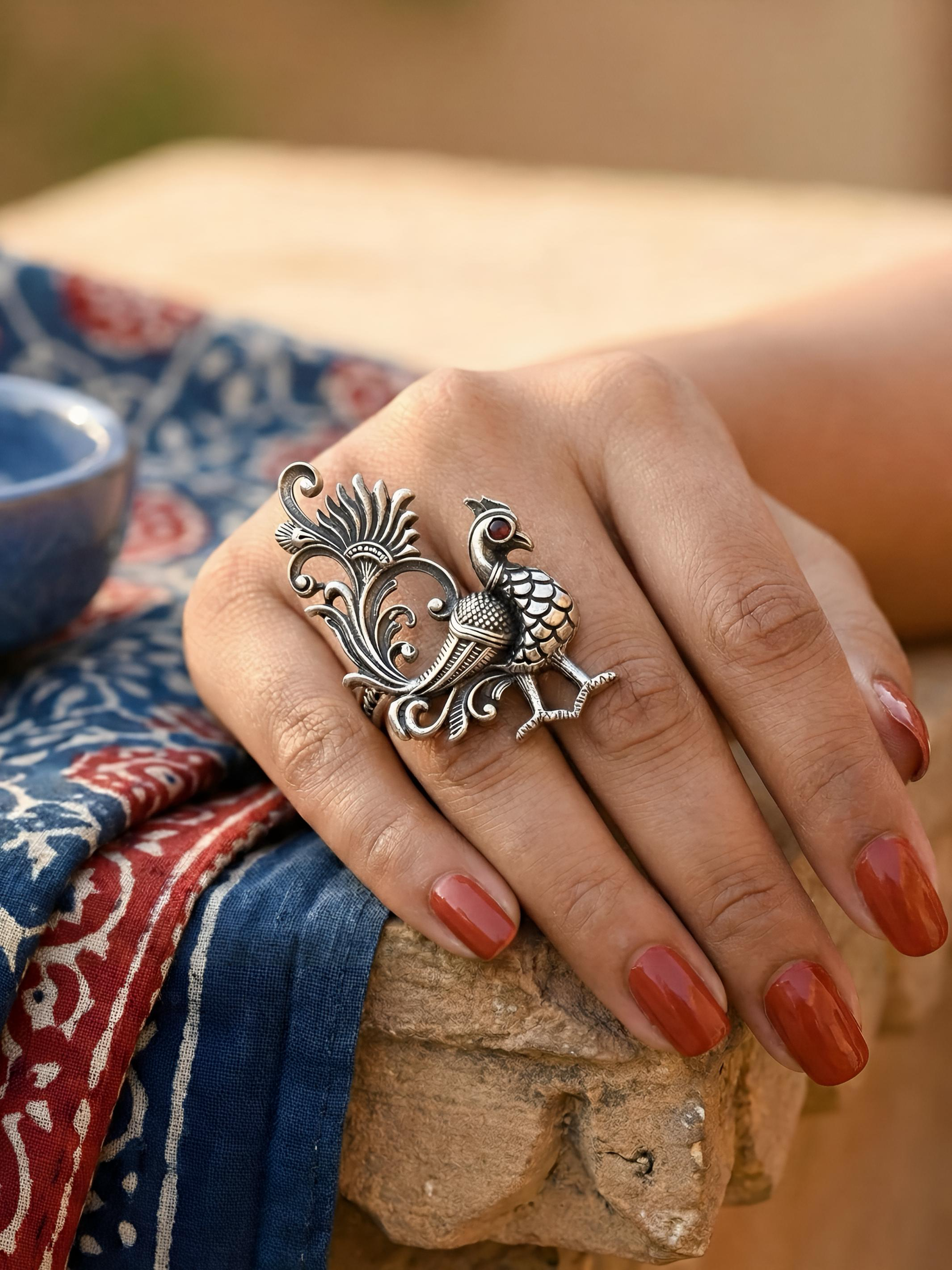 Pure Silver Bird Ring
