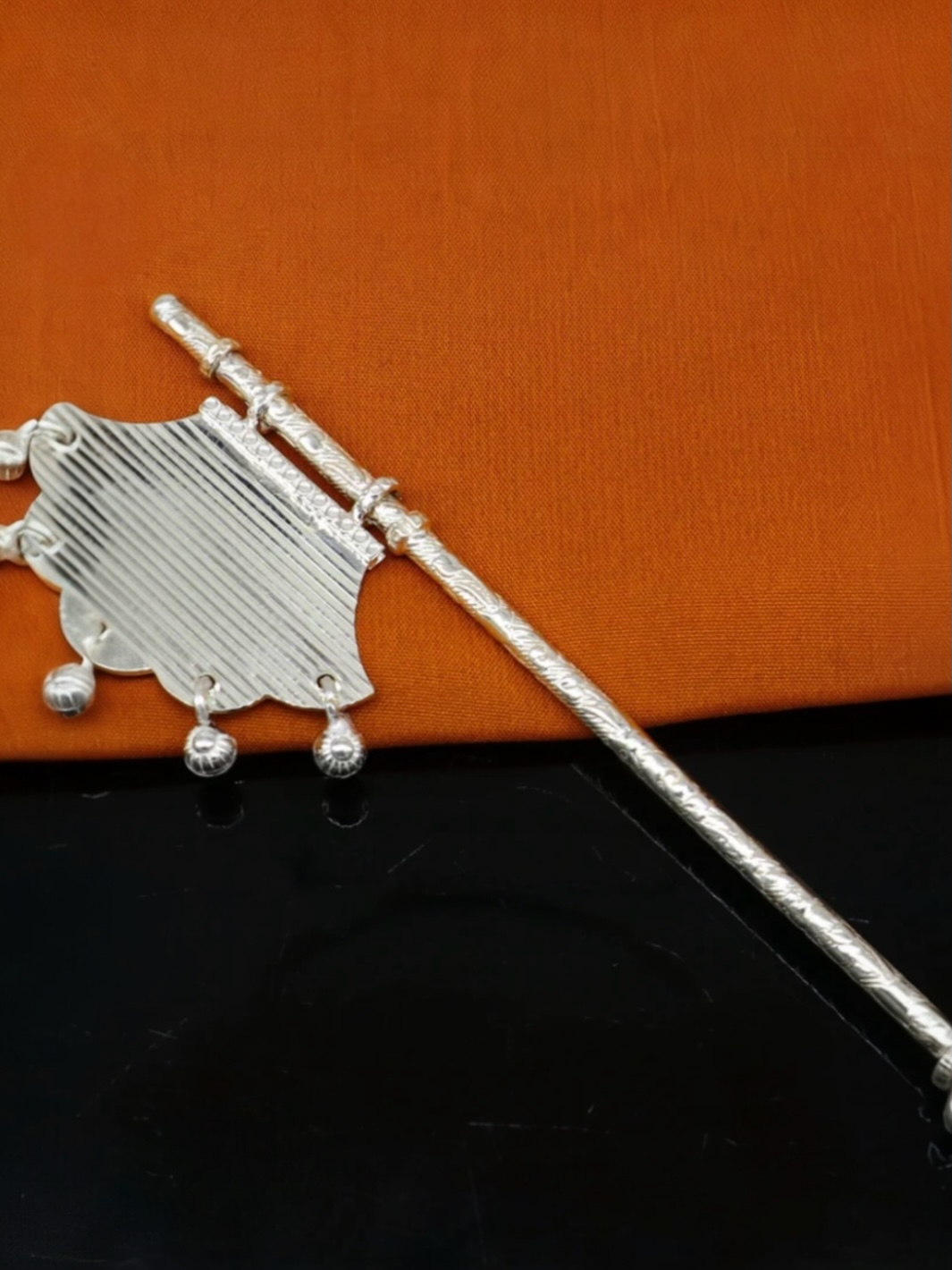 Pure Silver Antique Pankhi/ Fan