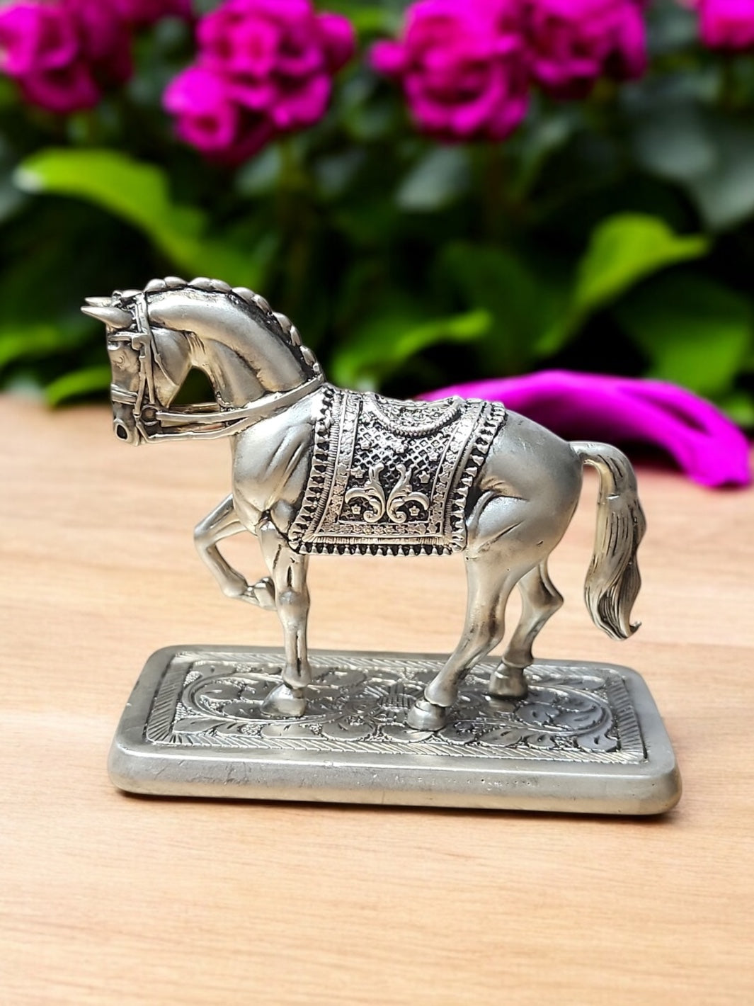 Pure Silver Horse Idol with Stand