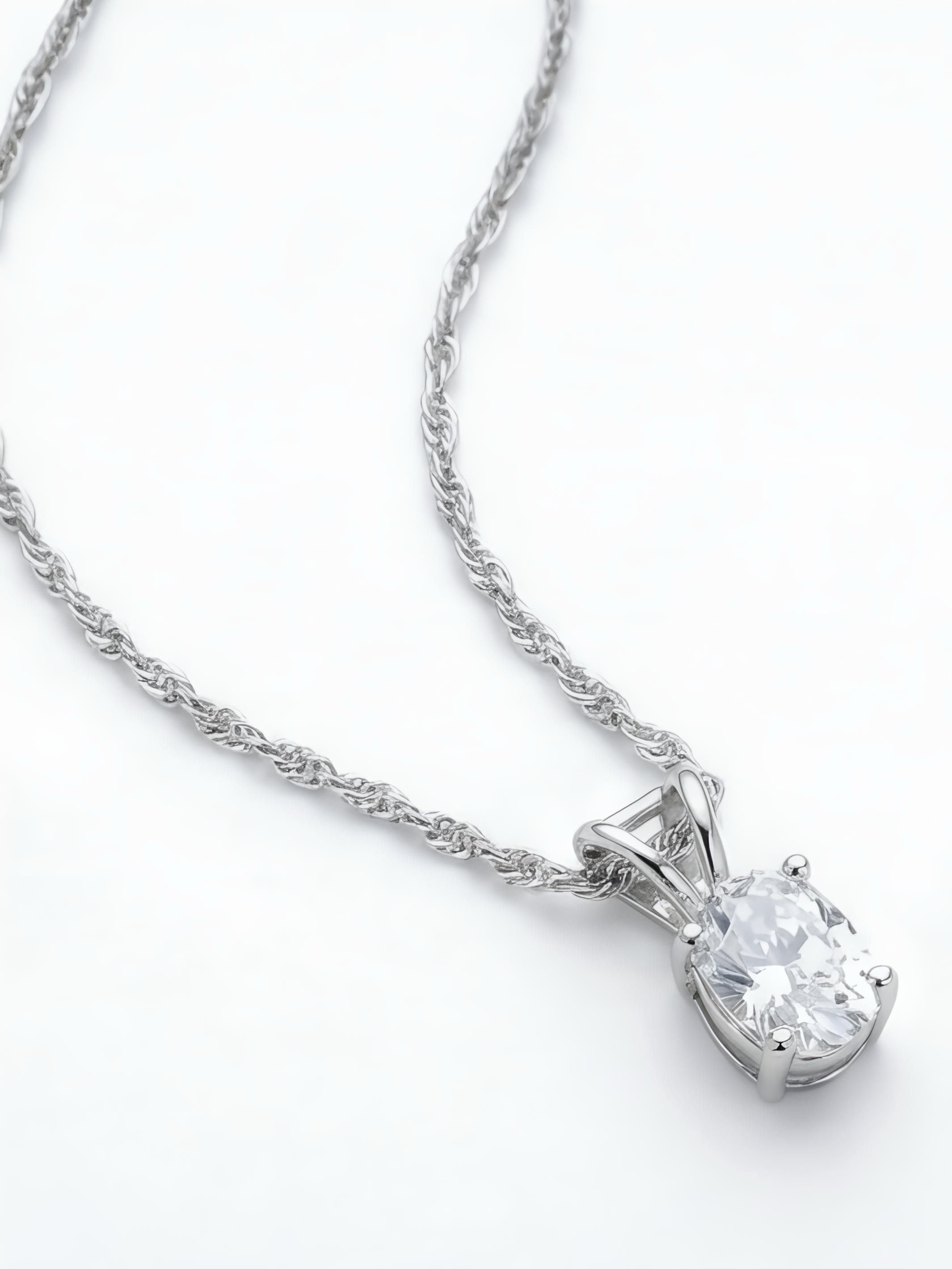 Sterling Silver Small Round Solitaire Pendant