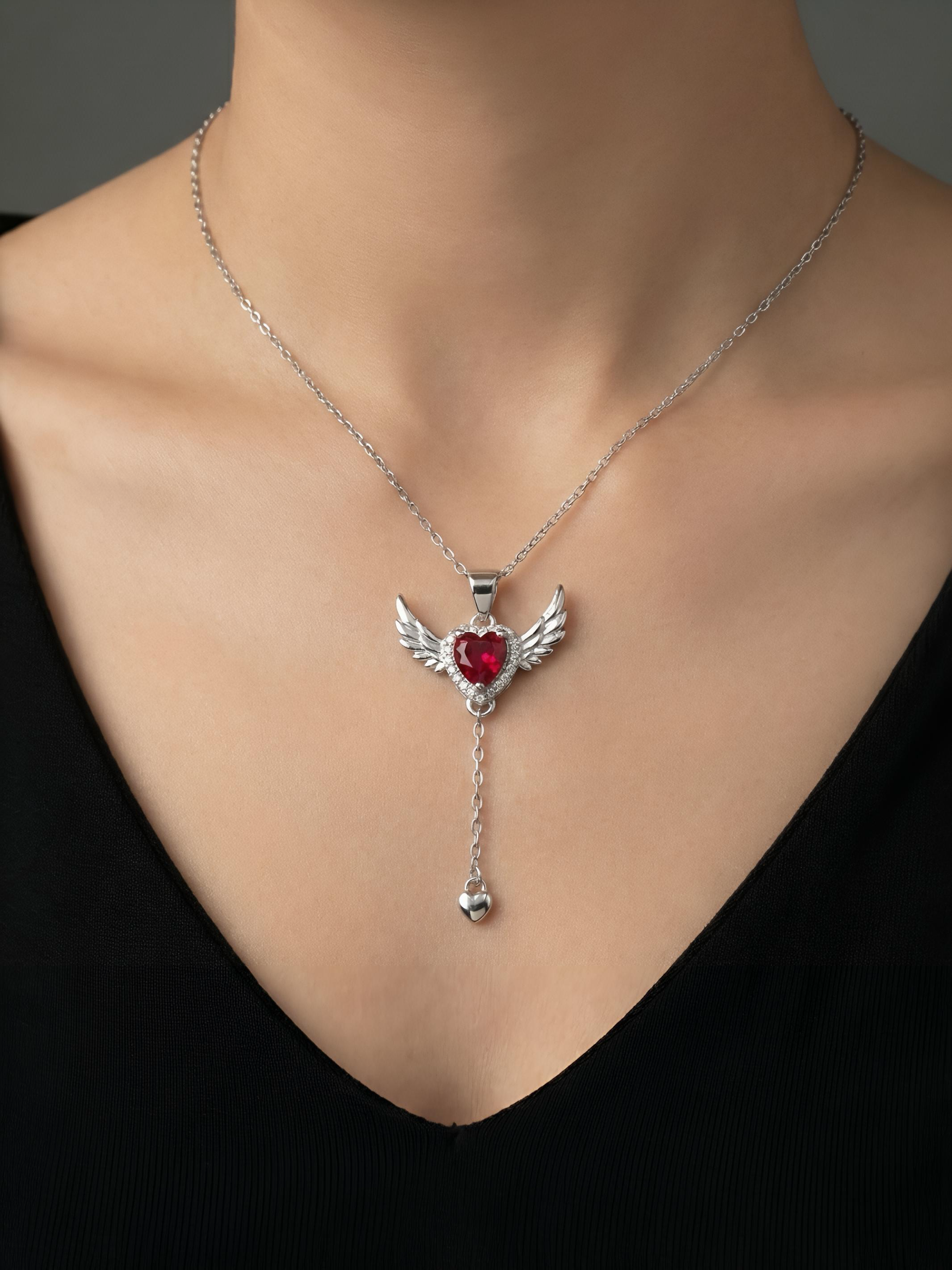 Angel Wing Heart Pendant