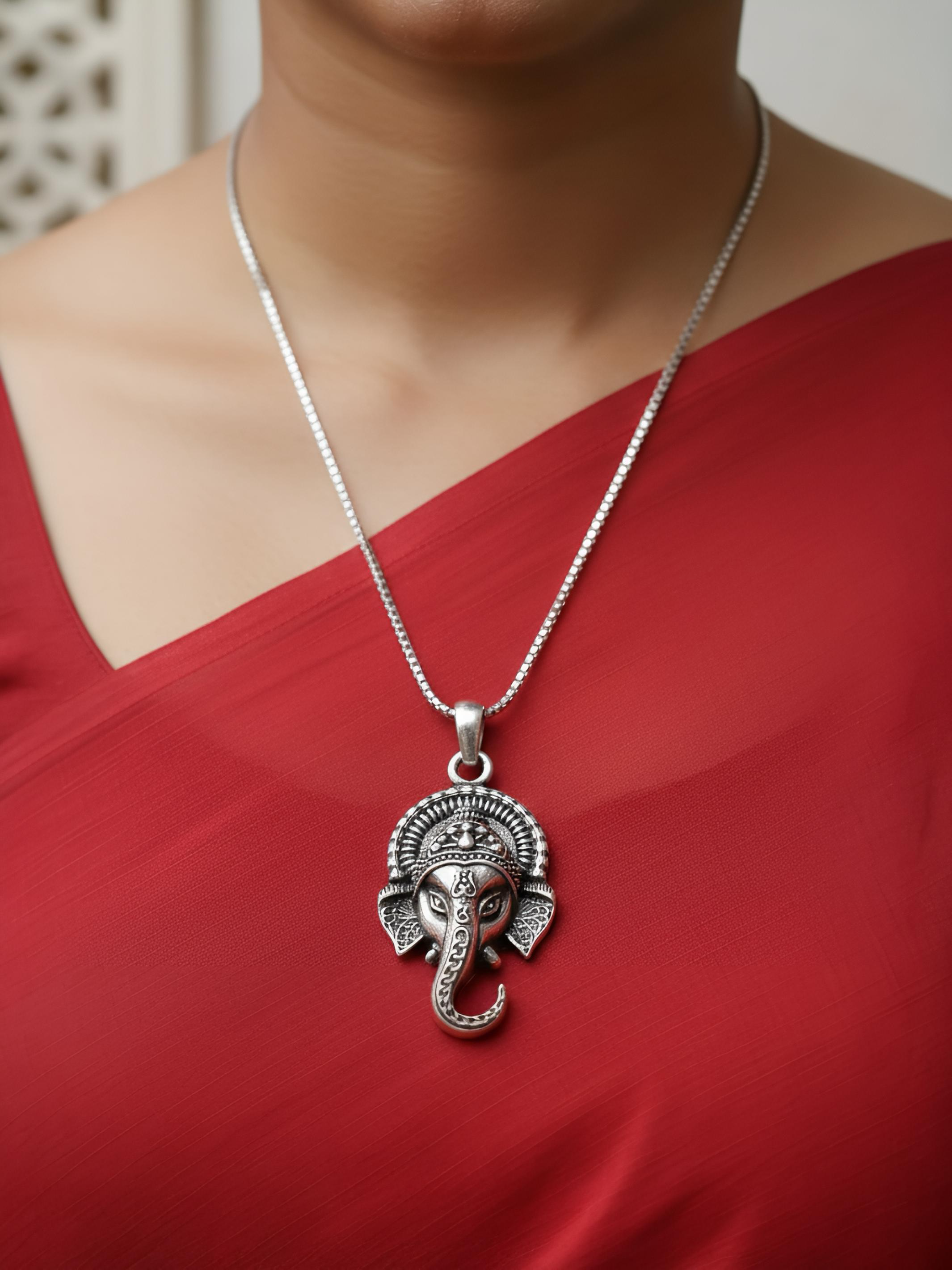 Ganapati Pure Silver Pendant