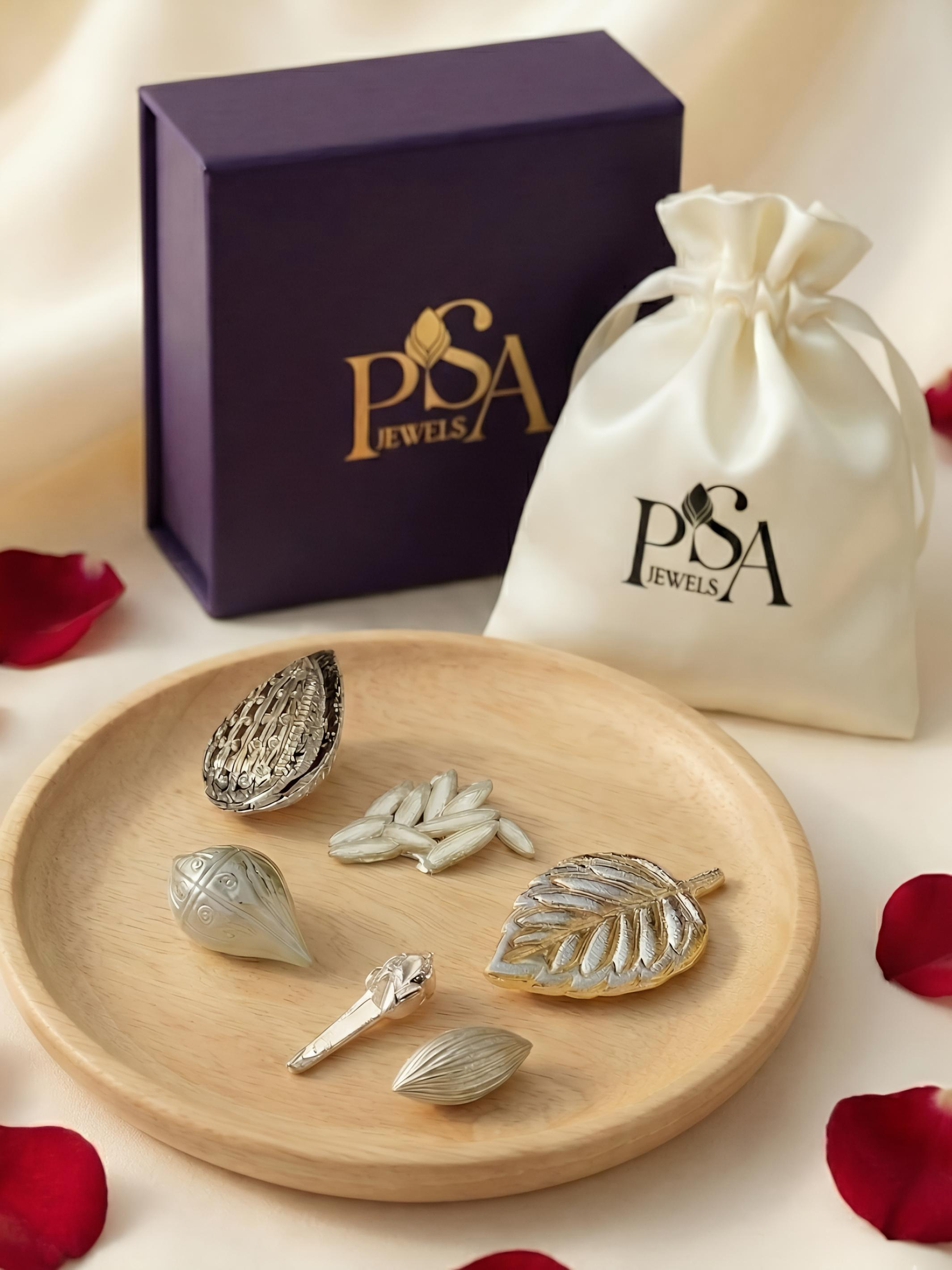 Temple Offering Mini Pure Silver Hamper / Gift Box