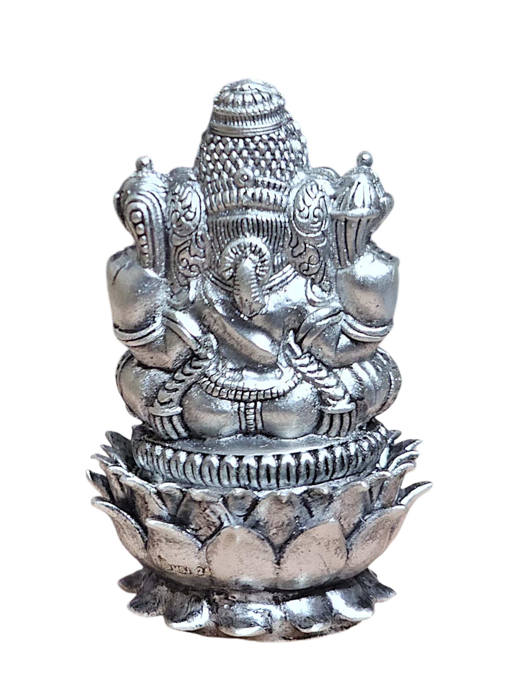 Lord Ganesh Pure Antique Silver 3d Idol - PSA Jewels