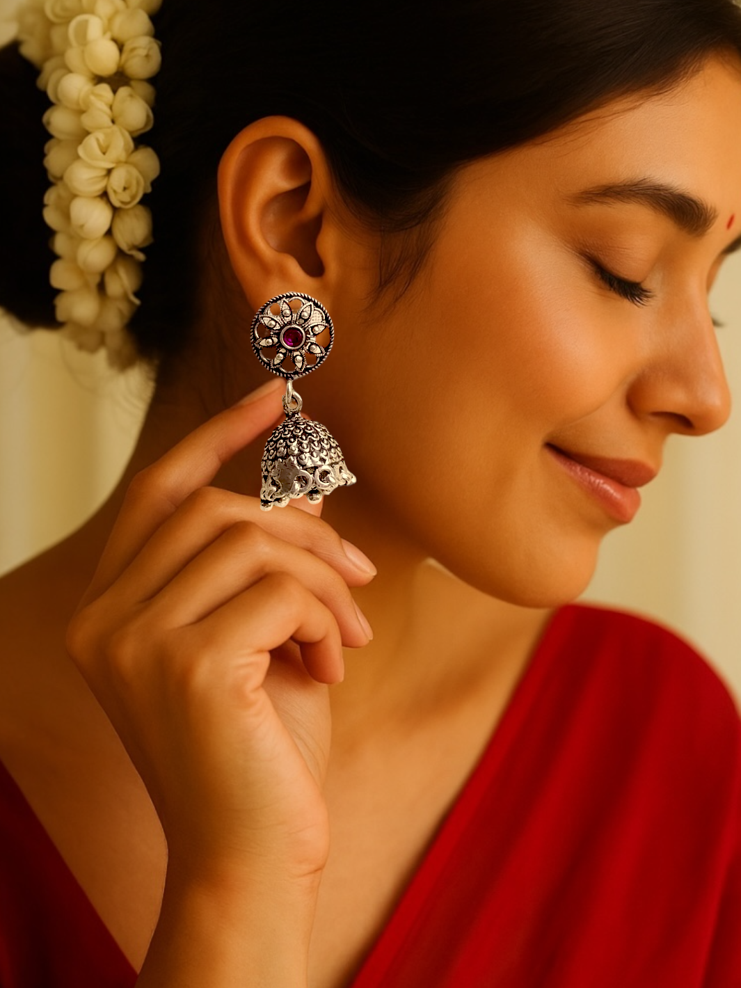 Floral Silver Jumaki