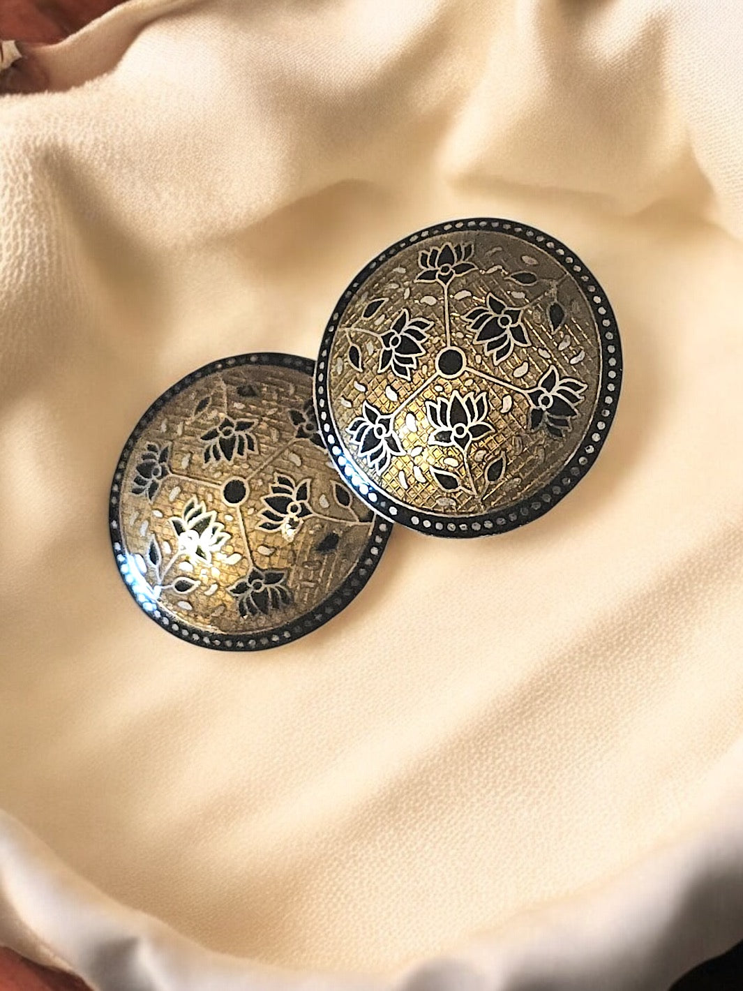 Vintage Style Yellow Enamel Earring - PSA Jewels