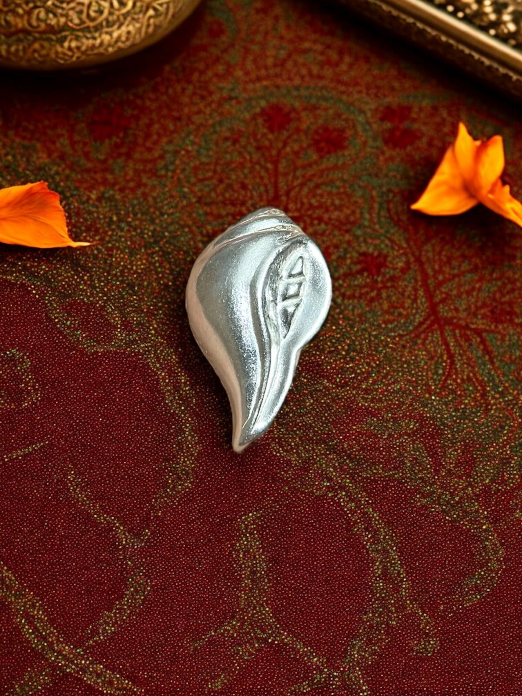 Pure Silver Mini 3D Conch Shell/ Shankh