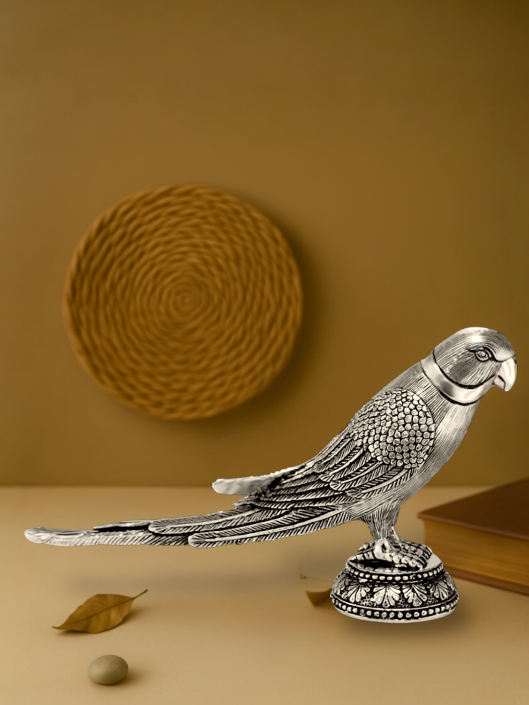 Pure Silver Pair Of Parrot Idol