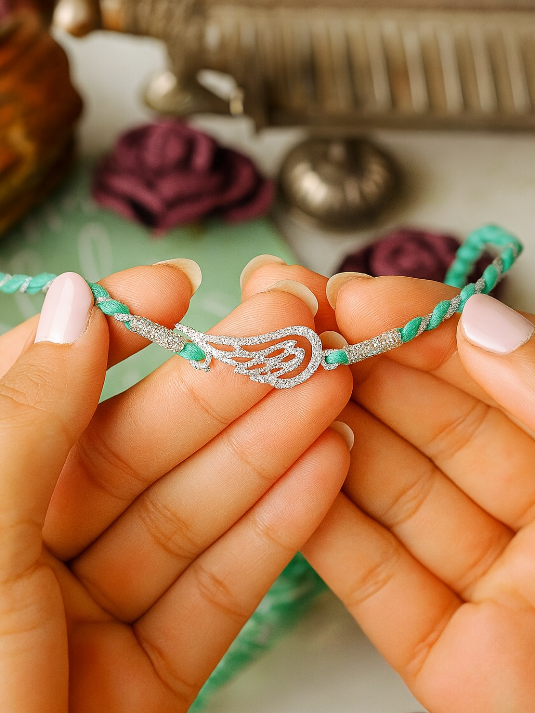 Guardian Wings Pure Silver Moli Rakhi