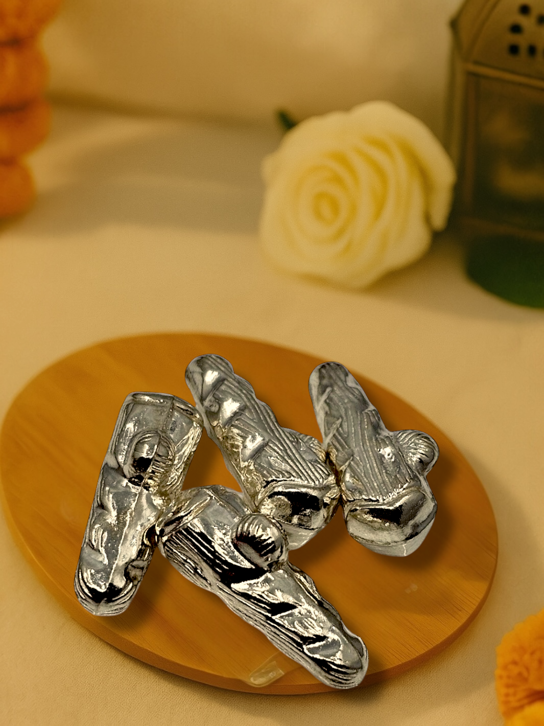 Silver Turmeric Piece / Haldi Gatt (4 pieces)