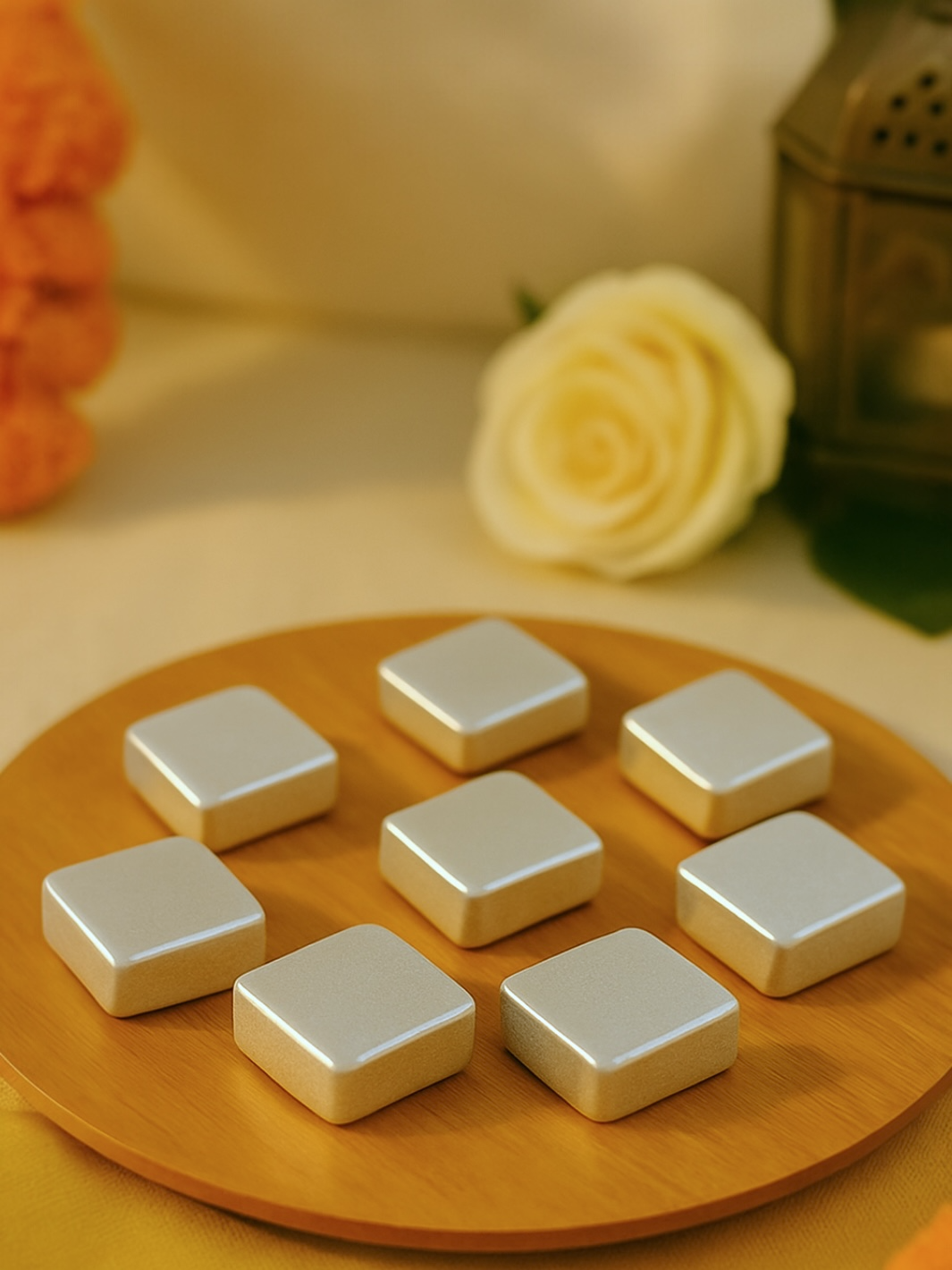 Silver Naivedyam / Silver Coconut Cubes(10 pieces)